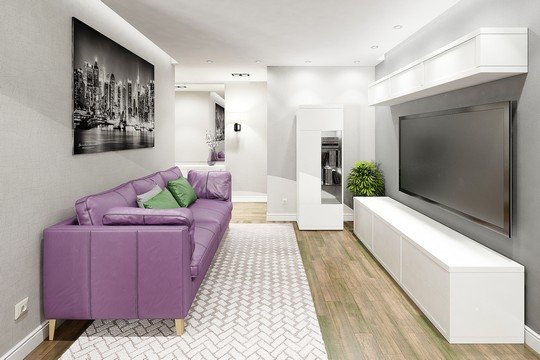 Дизайн-проекты для двухкомнатных квартир площадью 57 кв.м.